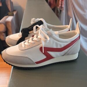 Stylish Red and White Sneakers